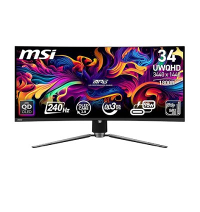 MSI MPG 341CQPX QD-OLED 34″ Sleek Black Monitor for Gaming