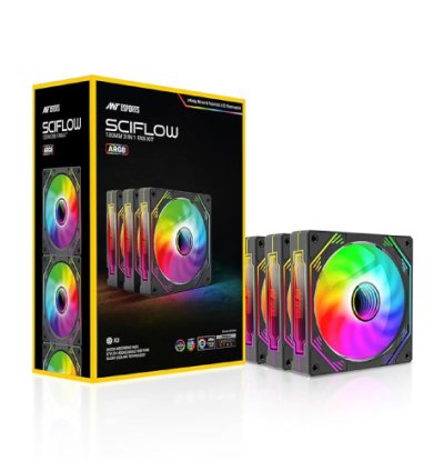 Ant Esports Black Triple Pack Sciflow ARGB Cabinet Fan