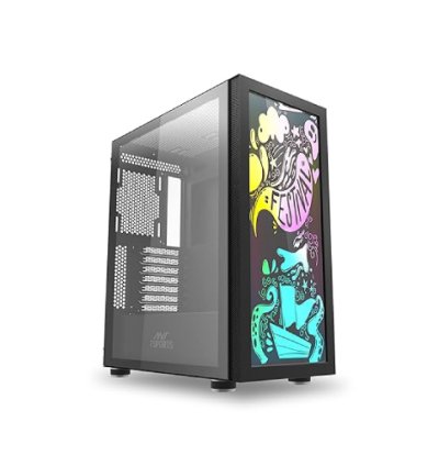 Ant Esports Black Graffiti (ATX) Case With Custom Front Panel Design