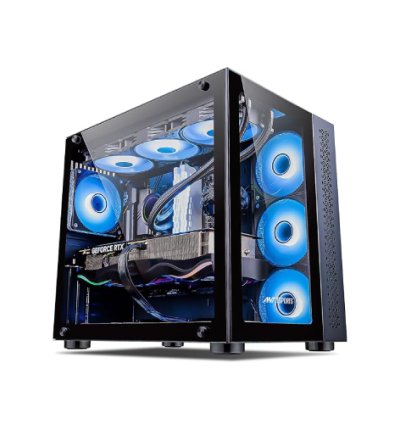 Ant Esports Black (E-ATX) Crystal ARGB Mid Tower Case