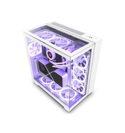 Nzxt H9 Elite (ATX) White Mid Tower Cabinet With Tempered glass top panel