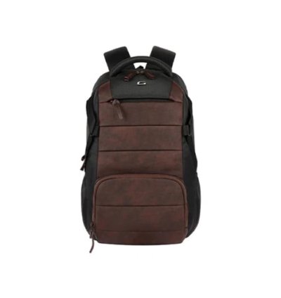 Gear Aspire 3 Faux Leather Black-Brown Laptop Backpack