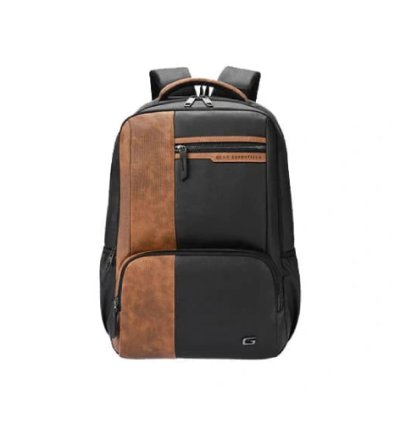 Gear Vintage 4 Anti-Theft Faux Leather Black Tan Laptop Backpack