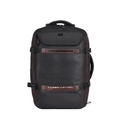 Gear Turbo 4 Anti-Theft Faux Leather Brown-Black Laptop Backpack