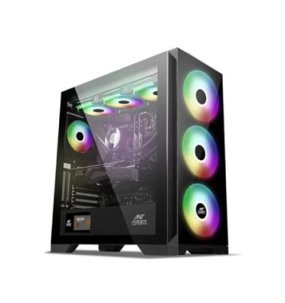 Ant Esports Black ICE-590TG ARGB Mid Tower Cabinet