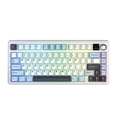 Aula F75 Max Wireless Tri Mode RGB 75 Percent Mechanical Gaming Ice Blue Keyboard With Reaper Switch