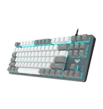 Aula  Mechanical F3287 Gaming Grey White Keyboard with Blue Switches
