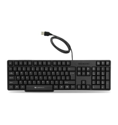 ZEBRONICS ZEB K65 Wired USB Standard Desktop Keyboard Compatible with Desktop, Laptop, Tablet (Black)