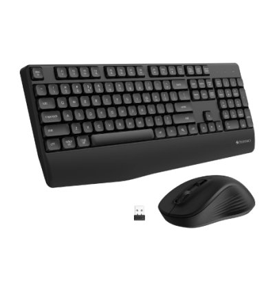 ZEBRONICS Companion 202 Wireless Standard Desktop Keyboard Compatible with Desktop, Laptop, Mac 104 Keys, Copilot AI Key, 12 Multimedia Keys, 1600 DPI, Silent, 4 Buttons (Black)