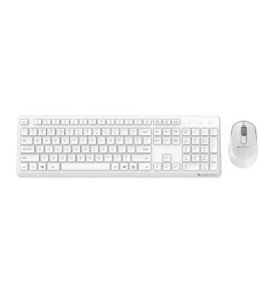 ZEBRONICS Companion 200 Wireless Combo with Silent Operation Mouse, Full Size Keyboard Wireless Standard Desktop Keyboard Compatible with Desktop, Laptop, Mac 1600 DPI, ON/Off, Power Saving Mode, 2.4GHz Nano Receiver & Plug Play Usage (White)