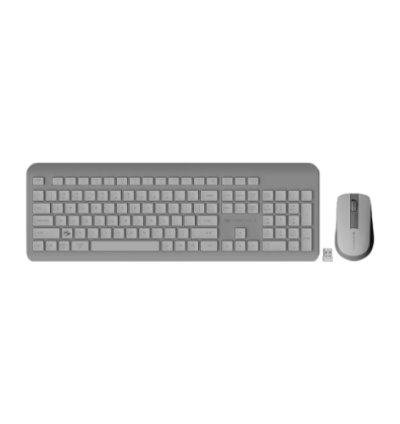 ZEBRONICS Companion 203 Wireless Standard Multi-device Keyboard Compatible with Desktop, Laptop, Mac 2.4GHz Wireless, Copilot AI Key, 12 Multimedia Keys, 1600 DPI, for Windows & Mac (White + Grey)