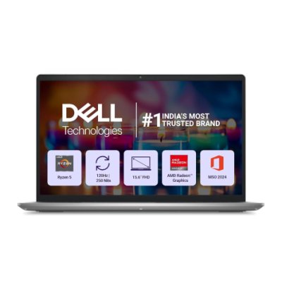 Dell 15, AMD Ryzen 5-7530U, 16GB RAM, 512GB SSD, FHD IPS, 15.6"/39.62cm, Windows 11, MSO 2024, Platinum Silver, 1.67kg, [Dell 15], 120Hz, Standard Keyboard, 15 Month McAfee, Thin & Light, Laptop