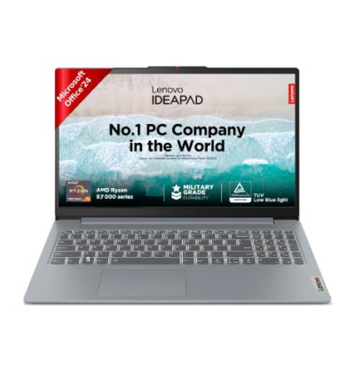 Lenovo IdeaPad Slim 3 with 1Yr ADP AMD Ryzen 5 Quad Core 7520U - (16 GB/512 GB SSD/Windows 11 Home) 15AMN8 Thin and Light Laptop