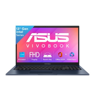 ASUS Vivobook 15, 13th Gen, Intel Core i3-1315U, 16GB RAM, 512GB SSD, FHD, Anti-Glare, 15.6", 39.6 cm, Windows 11 Home, M365 Basic(1yr)* Office24, Quiet Blue, 1.70 kg, X1504VA-BQ342WS, Laptop
