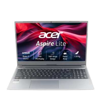 Acer SmartChoice Aspire Lite, AMD Ryzen 5-5625U Processor, 16 GB/512 GB, Full HD, 15.6"/39.62 cm, Windows 11 Home, Steel Gray, 1.59 kg, AL15-41, Metal Body, Thin and Light Laptop