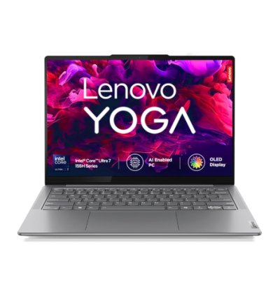 Lenovo Yoga Slim 7, Intel Core Ultra 7 155H, 16GB RAM, 512GB SSD, WUXGA-OLED, AI PC 14"/35.5cm, Windows 11, Office Home 2024, Grey, 1.39Kg, 2Wx4 Speakers, 1Yr ADP Free, 83CV009XIN, AI Powered Laptop
