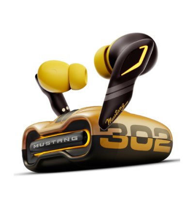 GOBOULT Mustang Torq Wireless in Ear Earbuds with 60H Playtime, App Support, Quad Mic ENC, 45ms Low Latency, 13mm Driver, Breathing LEDs, Made in India (Yellow) EarBuds