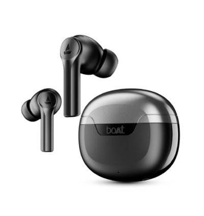 Boat Airdopes 300, Cinematic Spatial Audio, 50HRS Battery, 4Mic AI ENx, Fast Charge, App Support, Low Latency, IPX4, v5.3 Bluetooth Earbuds, TWS EarBuds